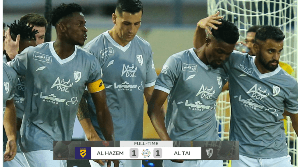Al Hazem 1-1 Al Tai: Final Score