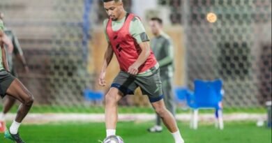 Al Fateh players during a training session ahead of their match against NEOM SC