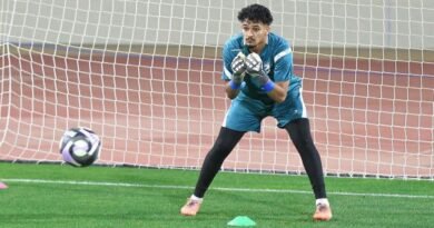 Al Hazem players during a training session ahead of their match against Al Hilal