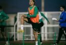 Al Najmah players during a training session ahead of their match against Al Hazem