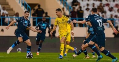 Al Nassr players during a training session ahead of their match against Al Ahli