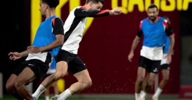 Al Qadsiah players during a training session ahead of their match against Al Nassr