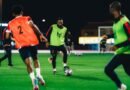 Al Riyadh players during a training session ahead of their match against Al Qadsiah