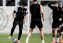 Al Shabab players during a training session ahead of their match against Al Fateh