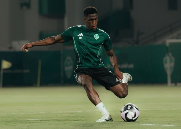 Al Ahli players during a training session ahead of their match against Al Kholood