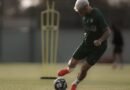 Al Ettifaq players during a training session ahead of their match against Al Ittihad
