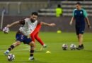 Al Fayha players during a training session ahead of their match against Al Hilal
