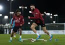 Al Hilal players during a training session ahead of their match against NEOM SC
