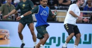 Al Kholood players during a training session ahead of their match against Al Fateh
