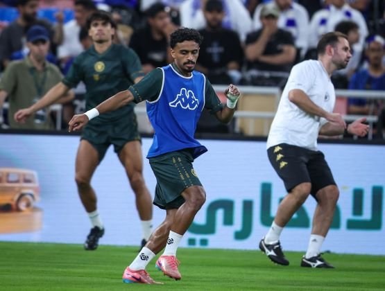 Al Kholood players during a training session ahead of their match against Al Fateh