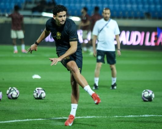 Al Kholood players during a training session ahead of their match against Al Okhdood