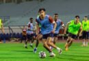 Al Riyadh players during a training session ahead of their match against Al Okhdood