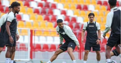 Damac players during a training session ahead of their match against Al Fayha