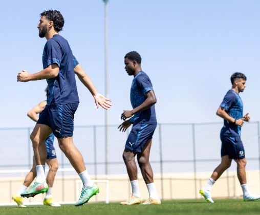 NEOM SC players during a training session ahead of their match against Al Shabab