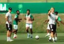 Al Ahli players during a training session ahead of their match against Abha