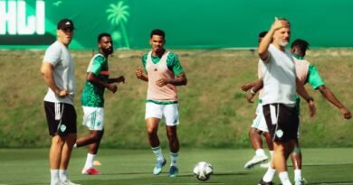 Al Ahli players during a training session ahead of their match against Abha