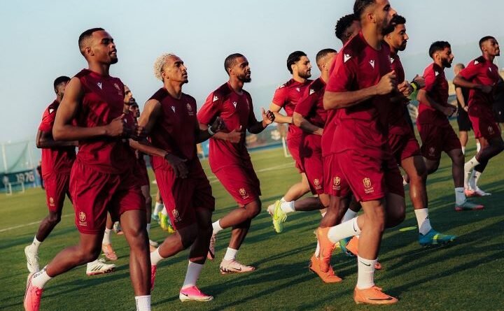 Diriyah players during a training session ahead of their match against Al Ahli