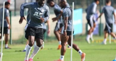 Al Faisaly players during a training session ahead of their match against NEOM SC