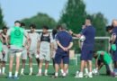 Al Fayha players during a training session ahead of their match against Al Hilal