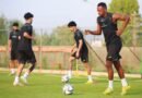 Al Hazem players during a training session ahead of their match against Diriyah