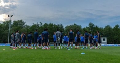 Al Hilal players during a training session ahead of their match against Al Faisaly
