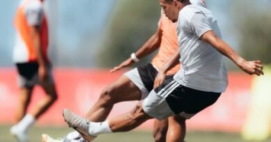 Al Qadsiah players during a training session ahead of their match against Al Ittihad