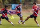 Al Riyadh players during a training session ahead of their match against Al Nassr
