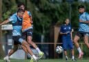 Al Taawoun players during a training session ahead of their match against Al Khaleej