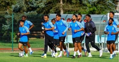 Abha players during a training session ahead of their match against Al Khaleej