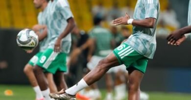 Al Ahli players during a training session ahead of their match against Al Hazem
