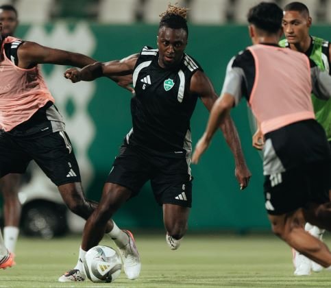 Al Ahli players during a training session ahead of their match against Al Riyadh