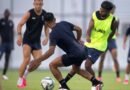 Al Ettifaq players during a training session ahead of their match against Diriyah Club