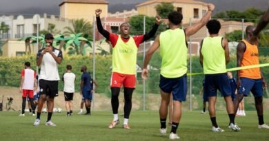 Al Ettifaq players during a training session ahead of their match against Al Nassr