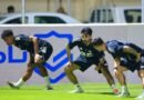 Al Faisaly players during a training session ahead of their match against Al Ittihad