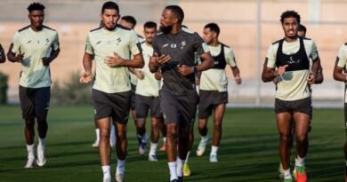 Al Fateh players during a training session ahead of their match against Al Ahli
