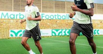 Al Fateh players during a training session ahead of their match against Al Ittihad