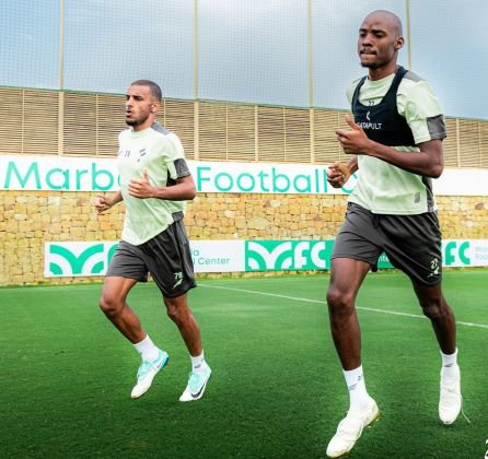 Al Fateh players during a training session ahead of their match against Al Ittihad
