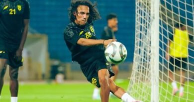 Al Hazem players during a training session ahead of their match against Al Taawoun
