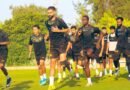 Al Hazem players during a training session ahead of their match against Al Shabab