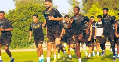 Al Hazem players during a training session ahead of their match against Al Shabab