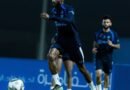 Al Hilal players during a training session ahead of their match against Al Ittihad