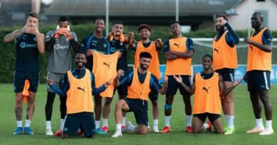 Al Hilal players during a training session ahead of their match against Al Ahli