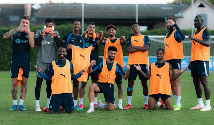 Al Hilal players during a training session ahead of their match against Al Ahli