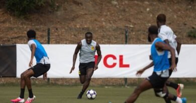 Al Ittihad players during a training session ahead of their match against Al Hazem