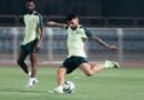 Al Khaleej players during a training session ahead of their match against Al Riyadh