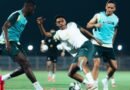 Al Khaleej players during a training session ahead of their match against Al Hilal
