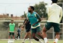Al Khaleej players during a training session ahead of their match against Al Shabab