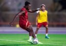 Al Kholood players during a training session ahead of their match against Al Shabab