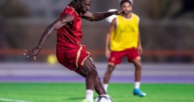 Al Kholood players during a training session ahead of their match against Al Shabab
