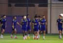 Al Nassr players during a training session ahead of their match against Al Diriyah